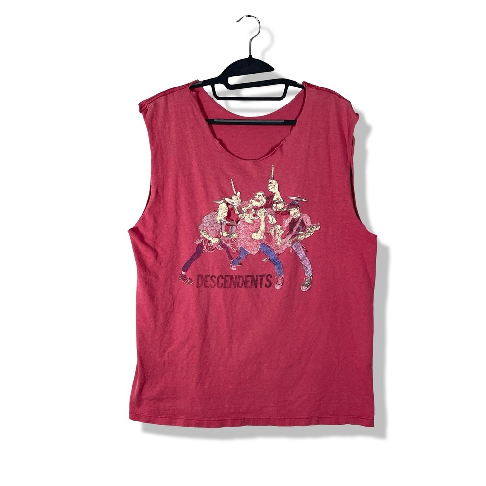 Descendents Band Tank Top Mens L Red Punk Rock Skater Grunge Distressed Vintage
